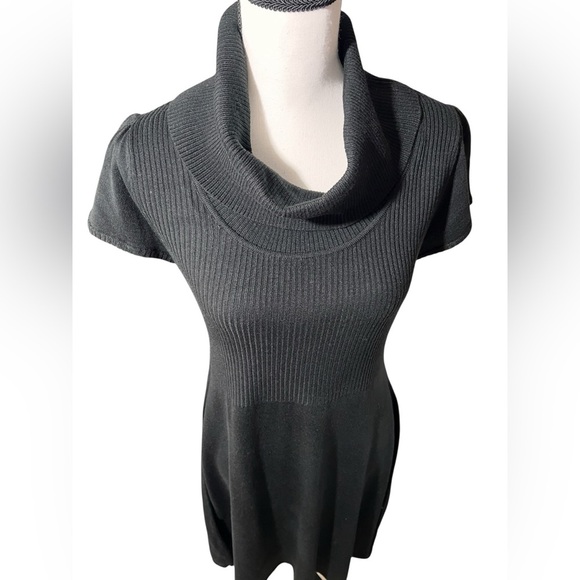 Calvin Klein Black Knit Cowl Neck Sweater Dress, size L - Picture 5 of 11